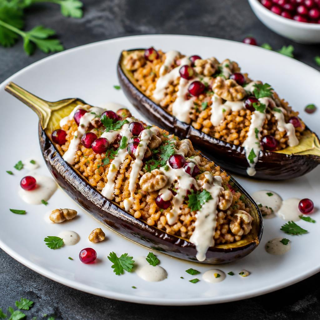 Bulgur-Stuffed Aubergine