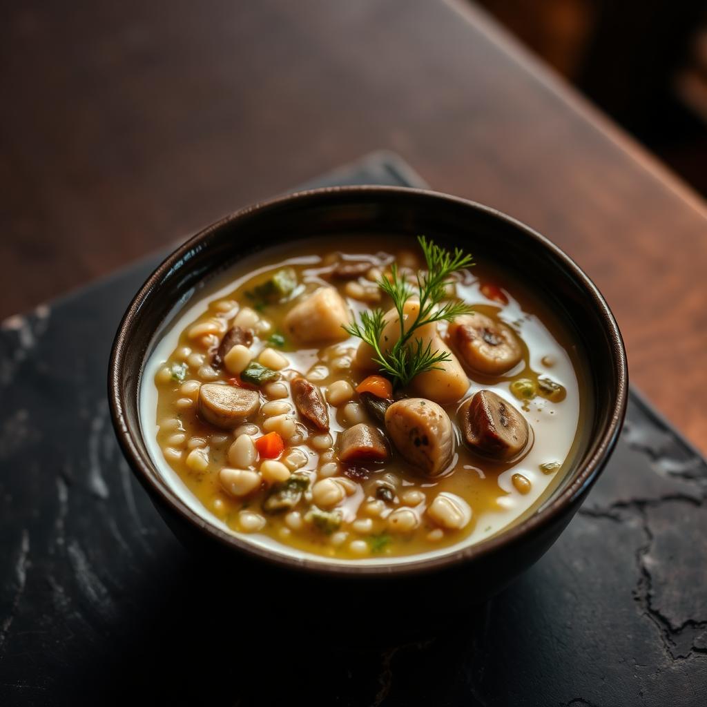 Pearl Barley & Mushroom Soup