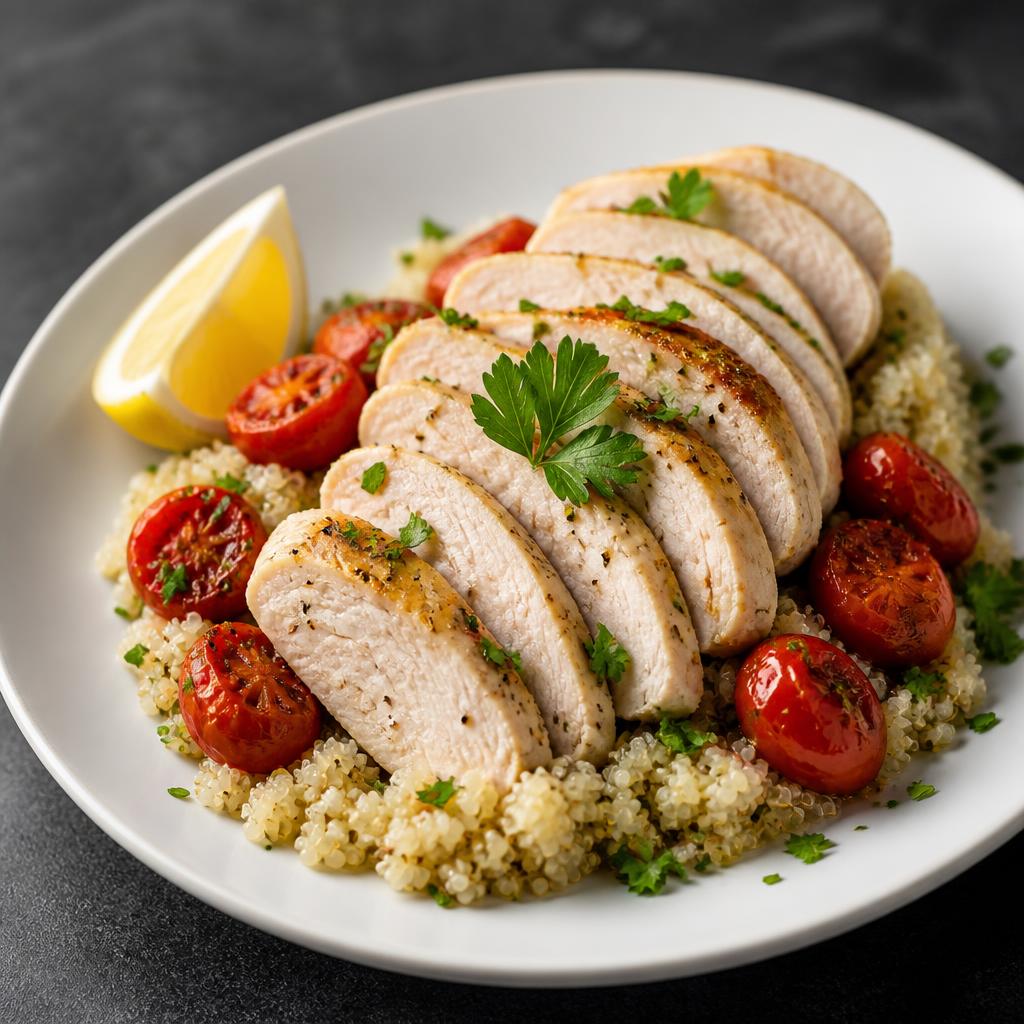 Steamed Turkey over Herb Quinoa